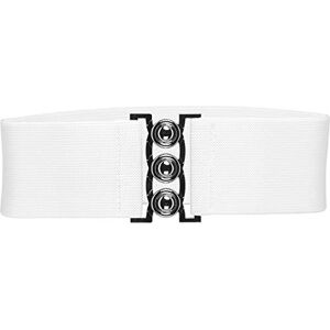 BlackButterfly Classique Triple Crochet Large Élastique Sangle Extensible Taille Ceinture (Blanc, M) - Publicité