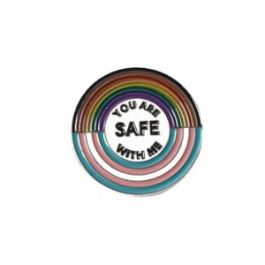 CTDWNT Épingles en émail « You Are Safe With Me » Épingles arc-en-ciel Pour décoration de vêtements, sac à dos, chapeau, bijoux amusants, Sans pierre précieuse - Publicité