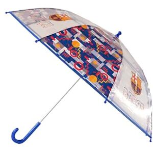 CYPBRANDS CyP Brands-FCBarcelona Parapluie pour enfant, diamètre 48 cm, manuel, transparent, produit officiel, multicolore, única - Publicité