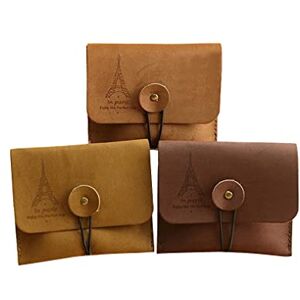 U-K Porte-monnaie Notecase pour fille, femme et homme Vintage Tour Eiffel Petit sac à main pliable Marron clair Excellente qualité et populaire, comme sur l'image - Publicité