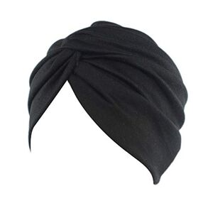 MoreChioce Femme Bonnet,Musulmane Turban Cotton Bambou Chapeaux Elastique Wrap Hijab Cap pour Chimio Yoga Maquillage, Croix Noir - Publicité