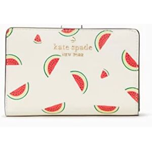 Kate Spade New York Kate Spade Staci Portefeuille compact à deux volets Motif pastèque Taille M, Crème/multicolore - Publicité