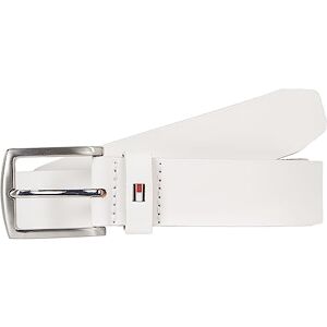 Tommy Hilfiger Ceinture Homme New Denton 3.5 Belt Ceinture Cuir, Blanc (Optic White), 85 - Publicité