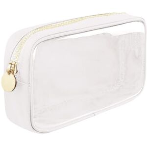 FSSTUD Petit Sac de Voyage en Nylon PVC Transparent pour Maquillage Étanche Pochette de Rangement pour pièces de Monnaie Poche à Fermeture éclair pour Femme et Fille, Blanc, 4.75 x 2 x 5 inch, - Publicité