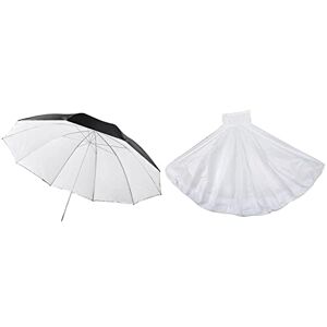 Walimex Pro Parapluie réflecteur/translucide 2-en-1 Blanc, 150 cm &  Diffuseur Parapluie réflecteur Blanc, diamètre180 cm - Publicité