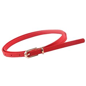 Zonfer Ceinture Fine Des Femmes Couleur Unie Svelte Mince Ceinture En Cuir Ceinture Sangle Pour Robe Paints Décor Casual (rouge) - Publicité