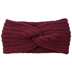 Serre-tête chaud en tricot extensible doux pour femme Serre-tête d'hiver en métal (1-vin, taille unique) - Publicité