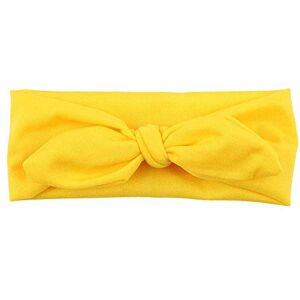 Conqueror Bandeau à cheveux élastique pour femme Bandeau serre-tête en lapin avec nœud Turban (jaune) - Publicité