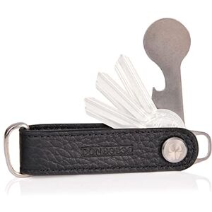 DONBOLSO Porte Clef One   Organisateur Clef avec Libération du Panier   Porte-Clés en Cuir pour 1-7 Clés   Vis en Acier Inoxydable   Nappa Noir et Grainé Nappa Noir - Publicité