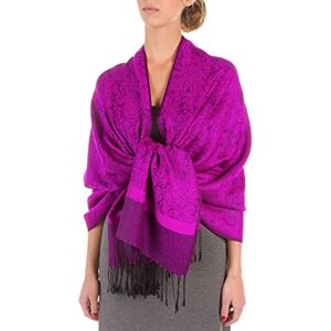 Sakkas 70 "x 28 "souple Pashmina Feel varié Paisley Conception châle/Wrap/Stole Fuscia/Noir - Publicité