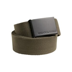 Urban Classics Mixte Canvas Belts Ceinture Sangle en Toile Militaire Unisexe Ajustable Sans Trous Boucle M tal pour Homme et Fem, Gris (Olive/Black 00868), 120 EU - Publicité