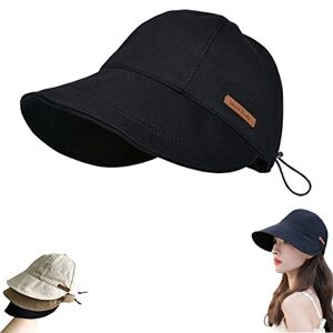 MAIMiao Chapeau de Protection UV sans Maquillage,Chapeau de Soleil pour Femmes,Chapeau de Soleil UPF50+ pour Femmes (Black) - Publicité