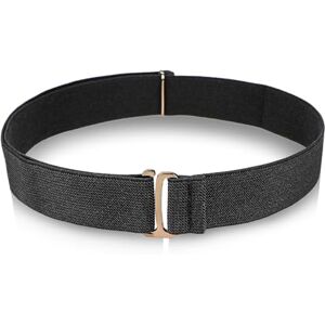 WLLHYF Ceinture élastique réglable pour femme Ceinture extensible invisible avec boucle plate pour jeans, pantalons, robes (noir), Noir , 43×3×1.2cm - Publicité