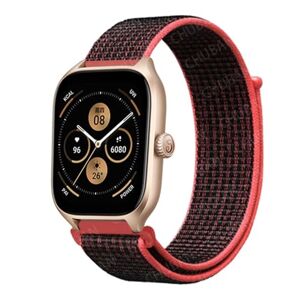 KanaAt LKQASD Bracelet à boucle compatible avec GTS 4/3/2/2e Mini/GTR 4/3/Pro/GTR2/47 mm/stratos Bracelet de montre en nylon 20 mm/22 mm Compatible avec le bracelet bip-US-lite ( Color : 10 red and black , S - Publicité