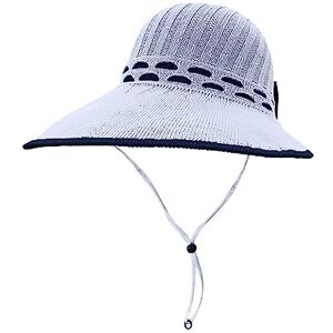 KonJim Chapeau de soleil 2024 pour femme Chapeau de protection UV à large bord Chapeau de soleil à large bord Chapeau de plage d'été Visière pliable en paille Chapeau de queue de cheval UPF 50+, - Publicité