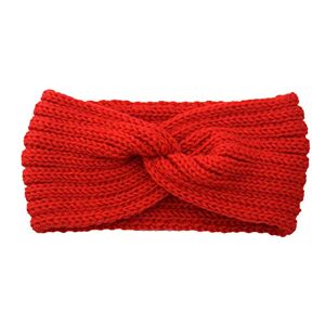 Serre-tête doux en métal avec oreilles en tricot pour femme Bandeau extensible et chaud Rouge Taille unique - Publicité