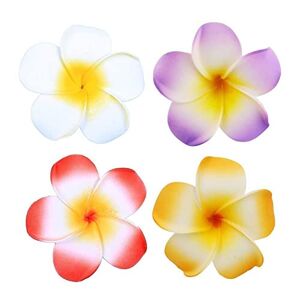 Pinces à cheveux en forme de fleur de Plumeria hawaïenne pour femmes et filles Épingles à cheveux florales blanches pour l'été, mariage, plage, fête, vacances - Publicité