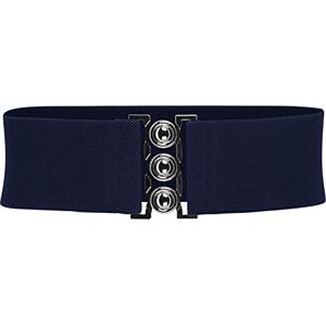 BlackButterfly Classique Triple Crochet Large Élastique Sangle Extensible Taille Ceinture (Bleu nuit, S) - Publicité