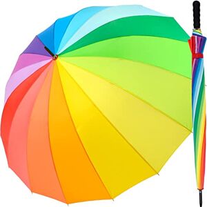 iX-brella Parapluie Motif multicolore arc-en-ciel Taille XXL 129 cm Parapluie léger, de grande taille, avec poignée douce - Publicité