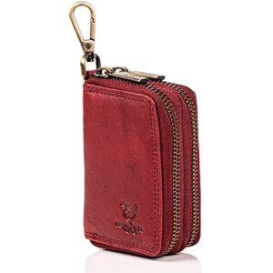 MATADOR Sac pour Clef Etui à Clé en Cuir Véritable   Porte Clés avec Double Femeture Éclair YKK en Métal et Mousqueton   Mini Pochette Rangement Protection Organiseur Clef avec Boîte Cadeau   Rose - Publicité