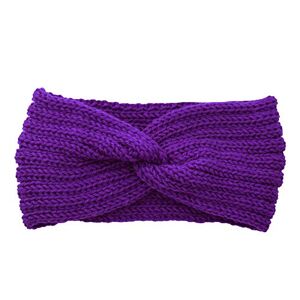 Serre-tête doux en métal avec oreilles en tricot pour femme Bandeau extensible et chaud Violet Taille unique - Publicité