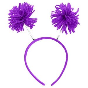 Qinlenyan Serre-tête à cheveux pour enfants et adultes Boule de fourrure légère Décoration facile pour Halloween, Noël, fêtes d'anniversaire Violet - Publicité