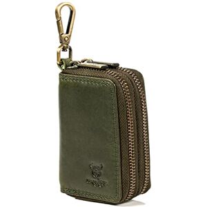 MATADOR Sac pour Clef Etui à Clé en Cuir Véritable   Porte Clés avec Double Femeture Éclair YKK en Métal et Mousqueton   Mini Pochette Rangement Protection Organiseur Clef avec Boîte Cadeau   Vert - Publicité