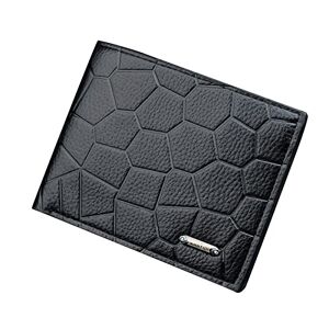 Générique Portefeuille court simple à rayures tendance pour homme et femme Portemonnaie ouvert avec plusieurs emplacements pour cartes Pochette de portefeuille pour motard Chaîne longue (noir, taille - Publicité