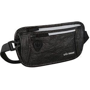 SAO ROQUE ® Ceinture de Voyage (S) Femme Homme Sac Banane, Money Belt. Plat et sans Couture. Végétalienne, Résistant à l'eau. Blocage de la RFID. Aspect Cuir Noble (Noir) - Publicité