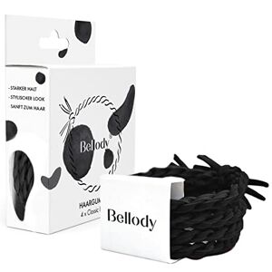Bellody ® Original élastiques pour cheveux Attaches cheveux élégants permettant une bonne tenue (4 pièces Classic Black) - Publicité