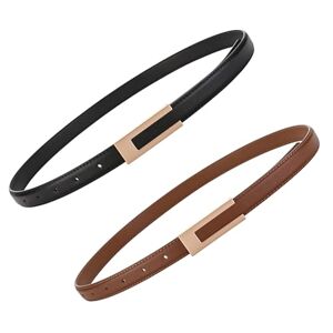 MHDUYEG Ceinture Femme 2 PièCes Ceinture éTroite pour Femme, Ceinture Femme Cuir Ceinture Fine RéGlable, Ceintures Femme, Ceinture DéCorative Classique pour Jeans, Pantalons, Robes, Ceinture Tendance - Publicité