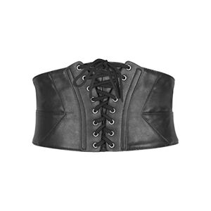 BlackButterfly Large Corset Waspie Élastique Faux Cuir Ceinture de Taille (Noir, S) - Publicité