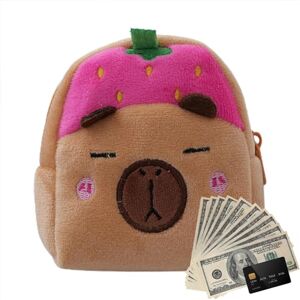 Befeixue Pochette en Peluche, Pochette en Peluche pour   Portefeuille de Dessin animé sur Le thème de Capybara Sac à Dos pour garçons et Filles, Ornement avec Pendentif Doux, Sac de Rangement - Publicité