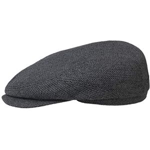 STETSON Casquette en Soie Belfast Femme/Homme Made in The EU Gavroche Plate avec visière, Doublure Printemps-été 57 cm Gris-Noir - Publicité