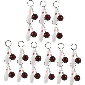 TOYANDONA 18 Pcs Porte-clés De Quilles Cadeaux De Porte-clés De Bowling Porte-clés Mini Rugby Modèle De Quilles Porte-clés Pendentifs Suspendus Porte-clés Créatif Métal Sacs Accessoires 3d - Publicité