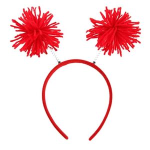 Qinlenyan Serre-tête à cheveux pour enfants et adultes Boule de fourrure légère Décoration facile pour Halloween, Noël, fêtes d'anniversaire Rouge - Publicité
