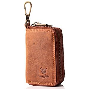 MATADOR Sac pour Clef Etui à Clé en Cuir Véritable   Porte Clés avec Double Femeture Éclair YKK en Métal et Mousqueton   Mini Pochette Rangement Protection Organiseur Clef avec Boîte Cadeau   Marron - Publicité