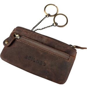 STILORD 'Theo' Étui Porte-Clés Cuir Vintage Pochette à Clés pour Hommes Portefeuille Porte-Monnaie Petite Trousse avec RFID Blocage Deux Anneaux, Couleur:Marron Moyen - Publicité