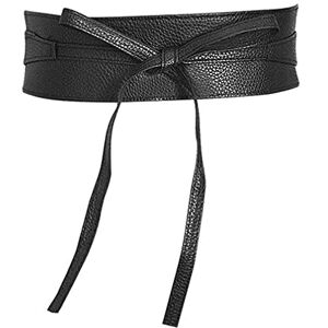 Jungerhouse Ceinture Obi pour Femme Fille en PU Cuir Artificiel Noeud Papillon Ceinture pour Robe (Noir) - Publicité