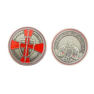 NAKEAH Pièce de monnaie de défi des Templiers Chevalier Croix Rouge Pièce non monnaie Collection d'art Pièce religieuse - Publicité