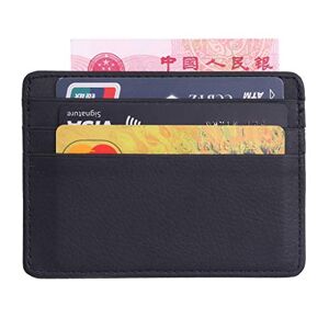 niumanery Men's Leather Thin Wallet ID Money Credit Card Slim Holder Money Pocket Organizer Black - Publicité