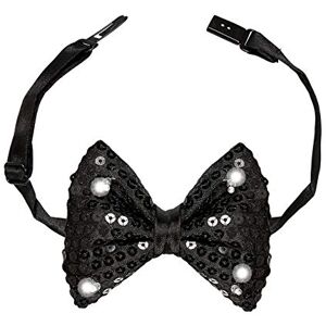 WIDMANN Adjustable "BLACK SEQUIN BOW TIE WITH 4 FLASHING LED LIGHTS" (3 x LR44 batteries included) - - Publicité