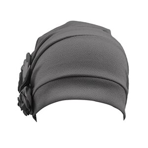 Chapeau ethnique bohème pré-noué pour cheveux Turban Chapeau vs bandeau (gris, taille unique) - Publicité