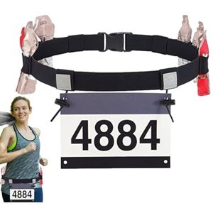 Humdcdy Ceinture De Numéro De Course, Ceinture De Numéro De Sport De Triathlon Élastique Réglable avec Fermeture À Clip, Ceinture Réfléchissante pour Le Cyclisme Marathon - Publicité