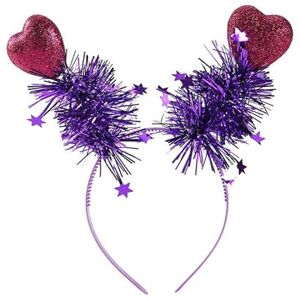 Larfraecy Bandeaux de cheveux en mousse en forme de coeur pour la Saint-Valentin 1PCS Cerceau en forme de coeur d'amour pour les fêtes de fin d'année Costume Photo Prop (Violet) - Publicité