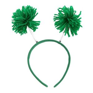 Qinlenyan Serre-tête à cheveux pour enfants et adultes Boule de fourrure légère Décoration facile pour Halloween, Noël, fêtes d'anniversaire Vert - Publicité