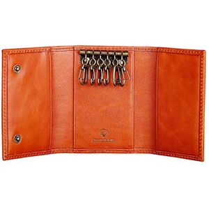 Cronus & Rhea®   Porte-clés de Luxe en Cuir Exclusif (Janus)   Key Case Porte-clés   Cuir véritable   avec boîte-Cadeau élégante   Hommes Femmes (Cognac) - Publicité