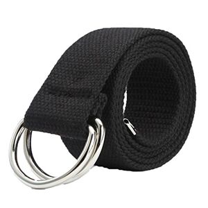 Jiacheng29 Ceinture de sport en toile pour homme et femme Double anneau Noir, Noir , taille unique - Publicité