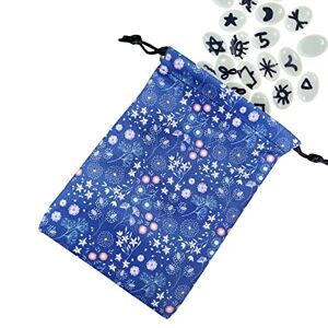 PERTID Sac en tarot Pochette pour cartes tarot avec cordons serrage Porte-cartes tarot en polaire composite pour sacs cadeaux à main, 6 motifs fleurs Option Lear-au - Publicité