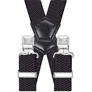 Decalen Bretelles pour homme Largeur : 4 cm Avec 4 clips en métal très solide Taille unique pour hommes et femmes Réglable et élastique Style en croix, gris, taille unique - Publicité